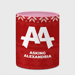 Кружка 3D Новогодний Asking Alexandria, цвет: 3D-белый + розовый — фото 2