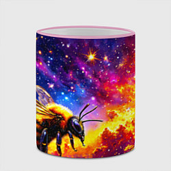 Кружка 3D Пчелка в космосе, цвет: 3D-розовый кант — фото 2