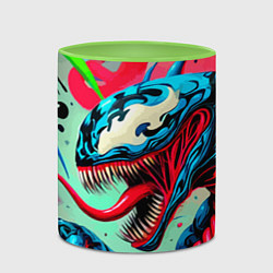 Кружка 3D Свирепый Веном - граффити, цвет: 3D-белый + светло-зеленый — фото 2
