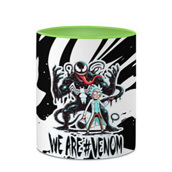 Кружка 3D Rick Sanchez - we are Venom meme, цвет: 3D-белый + светло-зеленый — фото 2