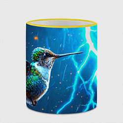 Кружка 3D Колибри в грозу, цвет: 3D-желтый кант — фото 2