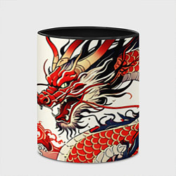 Кружка 3D Красный дракон в японском стиле ирезуми, цвет: 3D-белый + черный — фото 2