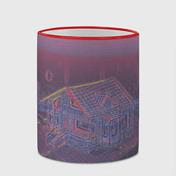 Кружка 3D Домик в лесу, цвет: 3D-красный кант — фото 2