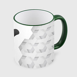 Кружка 3D Destiny white poly, цвет: 3D-зеленый кант