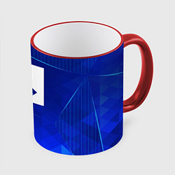 Кружка 3D Rust blue poly, цвет: 3D-красный кант