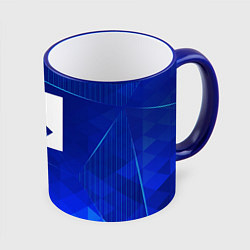 Кружка 3D Rust blue poly, цвет: 3D-синий кант