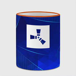 Кружка 3D Rust blue poly, цвет: 3D-оранжевый кант — фото 2