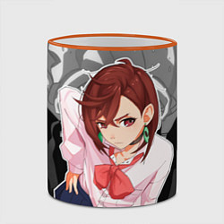 Кружка 3D Дандадан: Момо Аясэ, цвет: 3D-оранжевый кант — фото 2