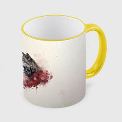 Кружка 3D Wolfs love, цвет: 3D-желтый кант