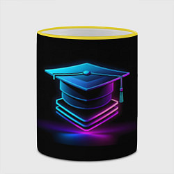 Кружка 3D Неоновая шапочка магистра, цвет: 3D-желтый кант — фото 2