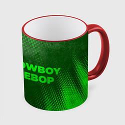 Кружка 3D Cowboy Bebop - green gradient по-горизонтали, цвет: 3D-красный кант