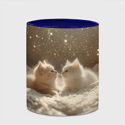 Кружка 3D Белые милые котята, цвет: 3D-белый + синий — фото 2