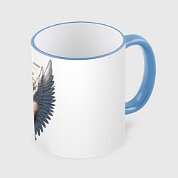 Кружка 3D Сияющий ангел, цвет: 3D-небесно-голубой кант
