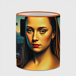 Кружка 3D Современная мона лиза, цвет: 3D-оранжевый кант — фото 2