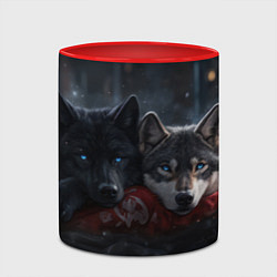 Кружка 3D Love wolfs, цвет: 3D-белый + красный — фото 2