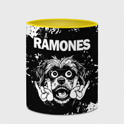 Кружка 3D Ramones рок пес, цвет: 3D-белый + желтый — фото 2
