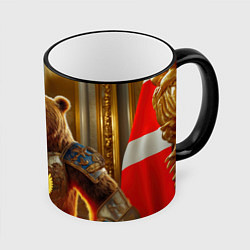 Кружка 3D Русский медведь грозный воин, цвет: 3D-черный кант