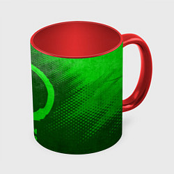 Кружка 3D Demon Slayer - green gradient, цвет: 3D-белый + красный