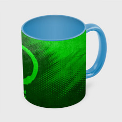 Кружка 3D Demon Slayer - green gradient, цвет: 3D-белый + небесно-голубой