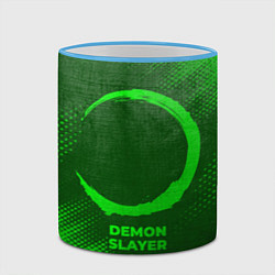 Кружка 3D Demon Slayer - green gradient, цвет: 3D-небесно-голубой кант — фото 2