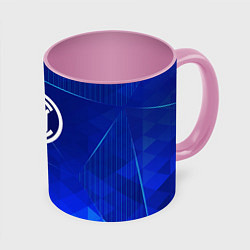 Кружка 3D Inter blue poly, цвет: 3D-белый + розовый