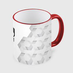 Кружка 3D David Bowie white poly, цвет: 3D-красный кант
