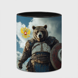 Кружка 3D Русский медведь с щитом, цвет: 3D-белый + черный — фото 2