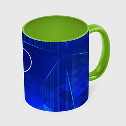Кружка 3D Pink Floyd blue poly, цвет: 3D-белый + светло-зеленый