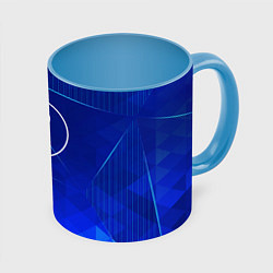 Кружка 3D Pink Floyd blue poly, цвет: 3D-белый + небесно-голубой