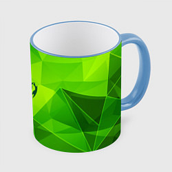 Кружка 3D Scorpions green poly, цвет: 3D-небесно-голубой кант
