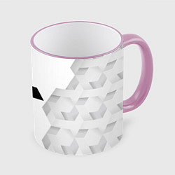 Кружка 3D Mitsubishi white poly, цвет: 3D-розовый кант