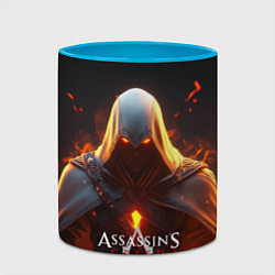 Кружка 3D Assassins Creed fire, цвет: 3D-белый + небесно-голубой — фото 2