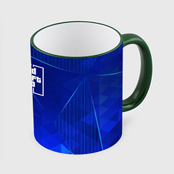 Кружка 3D GTA6 blue poly, цвет: 3D-зеленый кант