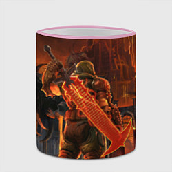 Кружка 3D Doom slayer and tower Doom, цвет: 3D-розовый кант — фото 2