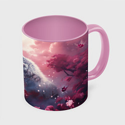 Кружка 3D Вольчия связь, цвет: 3D-белый + розовый