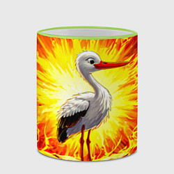 Кружка 3D Аист в огне, цвет: 3D-светло-зеленый кант — фото 2