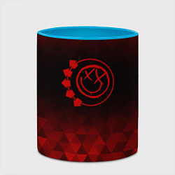 Кружка 3D Blink 182 red poly, цвет: 3D-белый + небесно-голубой — фото 2