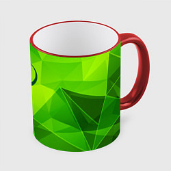 Кружка 3D Quake green poly, цвет: 3D-красный кант
