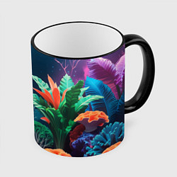 Кружка 3D Морские растения, цвет: 3D-черный кант