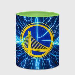 Кружка 3D Голден Стэйт Уорриорз в разрядах молнии, цвет: 3D-белый + светло-зеленый — фото 2