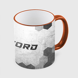 Кружка 3D Ford - white gradient по-горизонтали, цвет: 3D-оранжевый кант