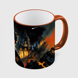 Кружка 3D Гарри Поттер глубокая ночь, цвет: 3D-оранжевый кант