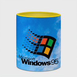 Кружка 3D Windows 95 logo, цвет: 3D-белый + желтый — фото 2
