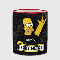 Кружка 3D Heavy metal Гомер симпсон, цвет: 3D-красный кант — фото 2