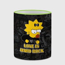 Кружка 3D Мэгги Симпсон love is Hard rock, цвет: 3D-светло-зеленый кант — фото 2