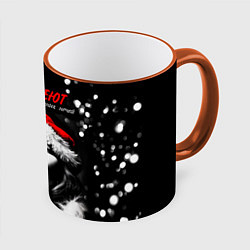 Кружка 3D Все дуреют с этих долгих зимних ночей, цвет: 3D-оранжевый кант