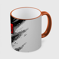 Кружка 3D Dota 2 - монохромный серый, цвет: 3D-оранжевый кант