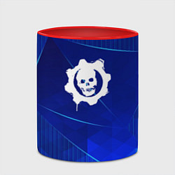 Кружка 3D Gears of War blue poly, цвет: 3D-белый + красный — фото 2