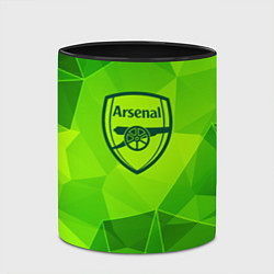Кружка 3D Arsenal green poly, цвет: 3D-белый + черный — фото 2