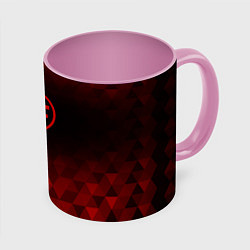 Кружка 3D Sally Face red poly, цвет: 3D-белый + розовый